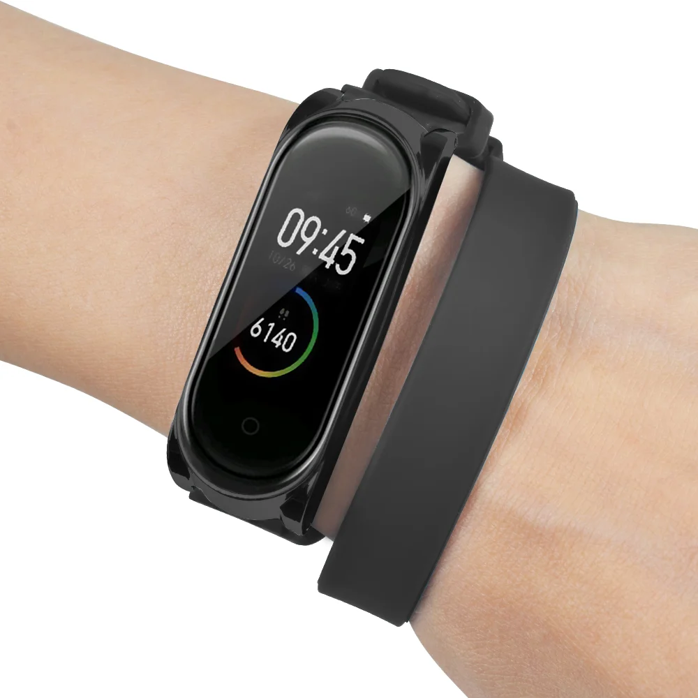 Силиконовый сменный ремешок для часов Xiaomi mi Band 4 длинный двойная обертка band