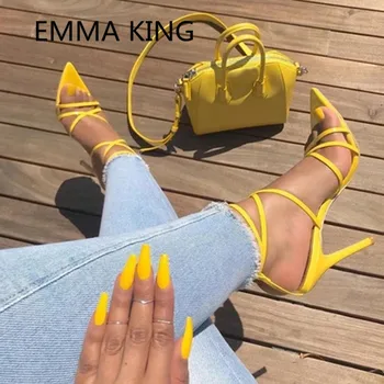 

2019 Sexy Open Toe Women's Gladiator Sandals Ankle Buckle Strap Ladies Party Runway Shoes Woman Leather Roman High Heel Sandals