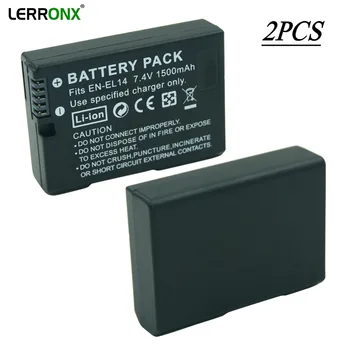 

2PCS EN-EL14 EN-EL14A ENEL14 7.4V 1500mAh Li-ion Rechargeable Camera Battery for Nikon D3100 D3200 D5100 D5200 D5300 P7100 P7800