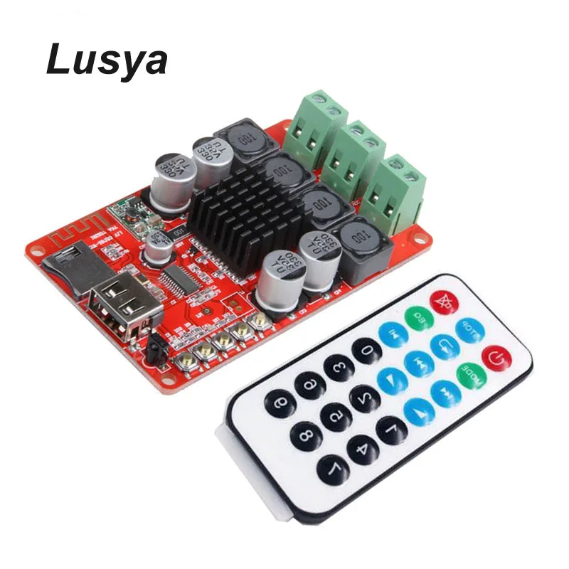 

TPA3116 Bluetooth Receiver Digital Power Amplifier Board 50W+50W TF card U disk player FM Radio With Remote control B5-003