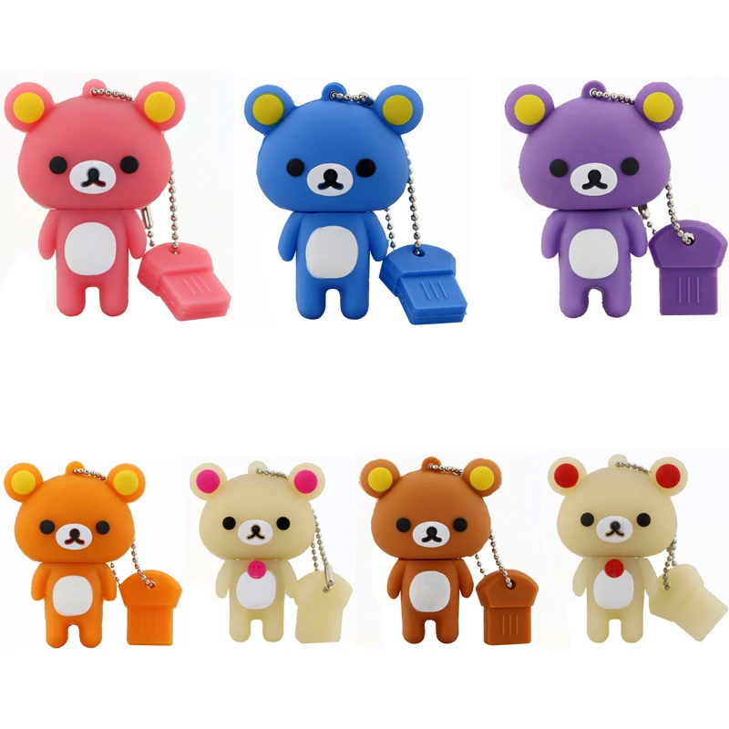 Lovely Pen drive Rilakkuma Bear Style USB flash drive Pen stick memory U disk 4GB 8GB 16GB 32GB