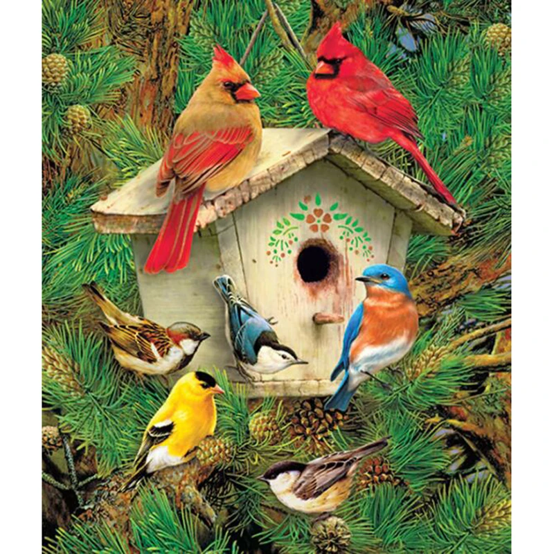 new Full Square/Round DIY Diamond Embroidery beautiful Birds Diamond