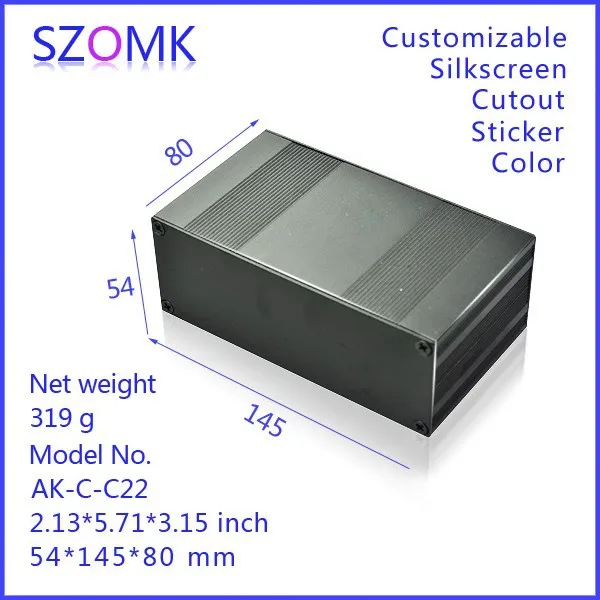 10 шт./лот алюминиевые корпуса КОРПУСА экструзионные 54*145*80 мм|enclosure aluminium|enclosure