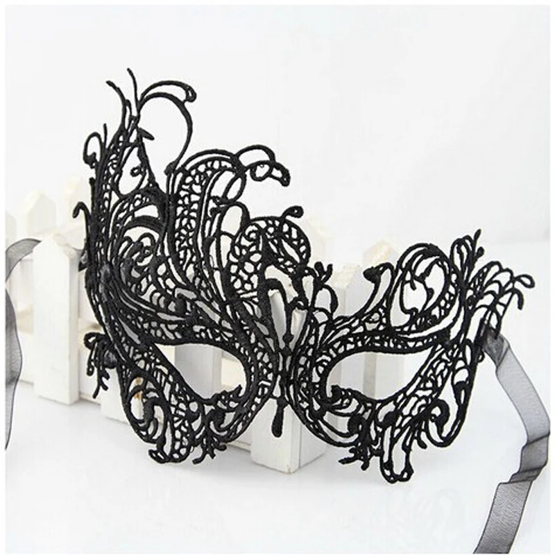 Вечерние женские маскарадные маски в 6 стилях, маскарадный костюм, маска для глаз, Сексуальная кружевная Венецианская маска для маскарада на Хэллоуин, косплей - Цвет: 1Pcs Style 3