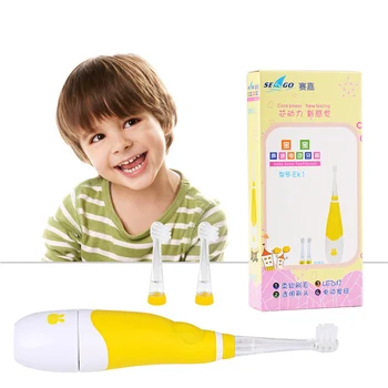 

Sonic Vibration Baby Electric Toothbrush Kids Child Soft Toothbrush Battery Operated Waterproof Teeth Whitening Brush LED Light