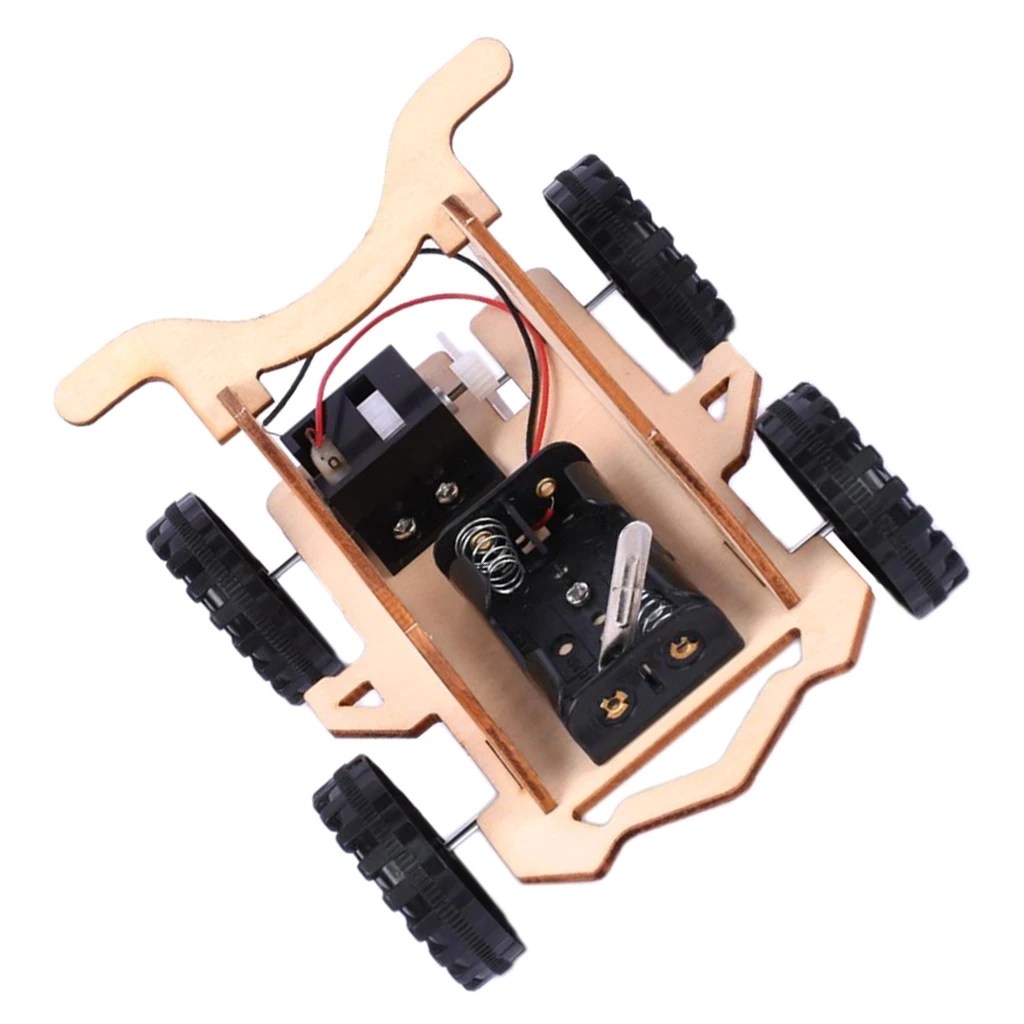 Wooden DIY Educational Science Go-kart Car Toy Experiment Kits for Kids Children Students Teacher Teaching Aids