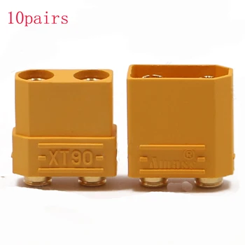 

10pairs/lot AMASS 4.5mm XT90PB Plug Plate Gold Plated Model Connector Copper Plated Male Female for RC Aircraft Spare Parts