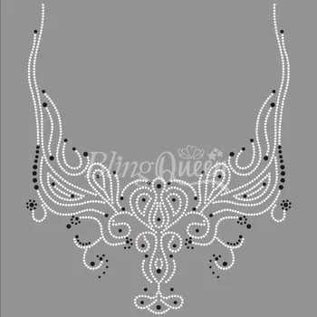 

BlingQueen 25PCS/LOT Iron On Rhinestone Transfers Neckline Design