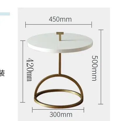 Мраморная сторона несколько роскошных Инс дизайнерские креативные маленькие квартиры гостиной диван маленький столик журнальный столик металл - Цвет: 7