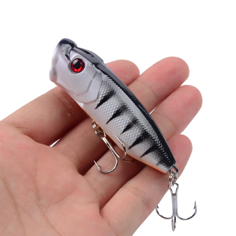 حار بيع 1 قطعة الصيد إغراء عالية الجودة توبواتر بوبر الطعم باس Crankbait Wobblers الصيد معالجة 6.5 سنتيمتر/12g 6 الألوان المتاحة