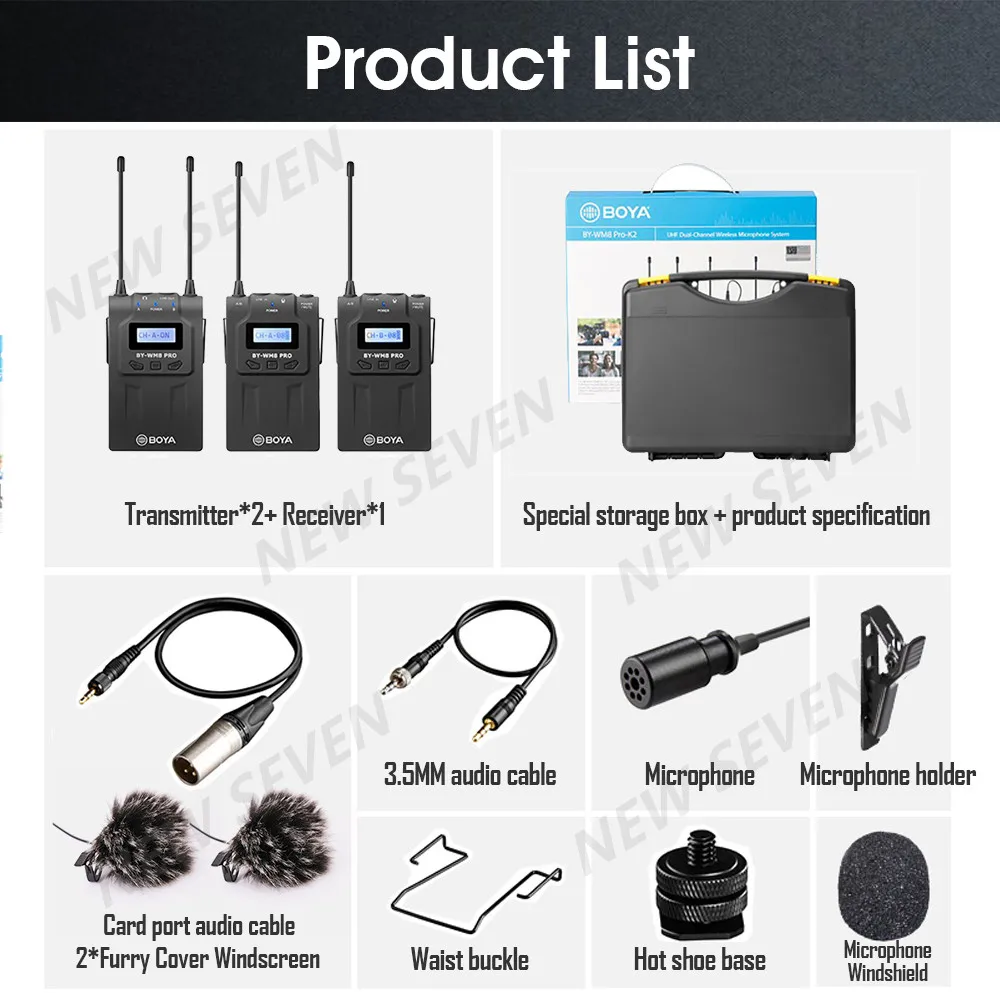 BOYA BY WM8 Pro UHF Беспроводная микрофонная система всенаправленный петличный микрофон