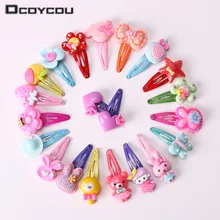 10 шт. разноцветные заколки-заколка для волос для малышей милые однотонные Мультяшные заколки ручной работы из смолы для девочек аксессуары для волос
