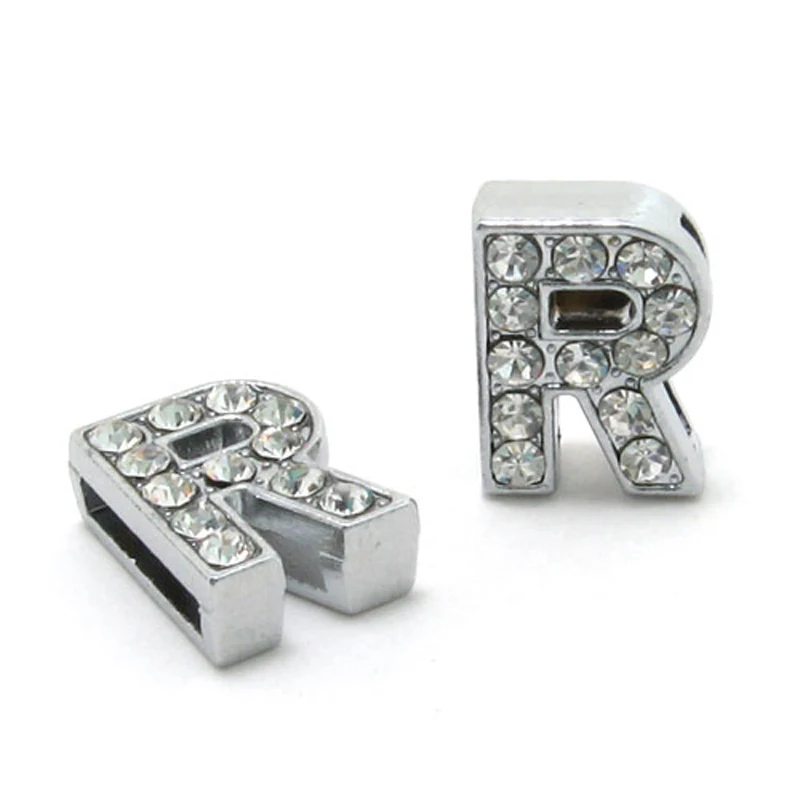10 мм Стразы с ползунами буквы A-Z можно выбрать каждую букву(20 шт./лот) подходит для DIY браслета и браслета LSSL02-A-Z* 20 - Окраска металла: R
