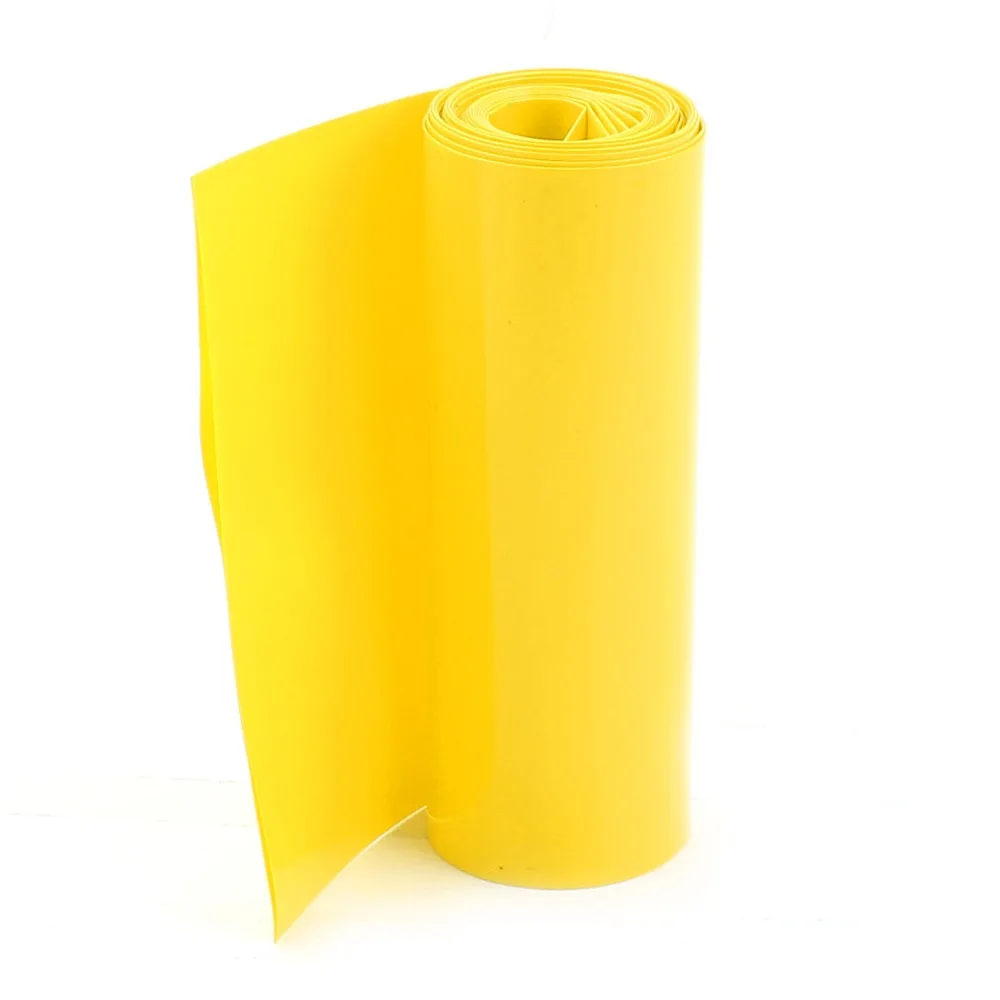 

2Meters 85mm Width PVC Heat Shrink Tubing Tube Yellow for 18650 Batteries Pack