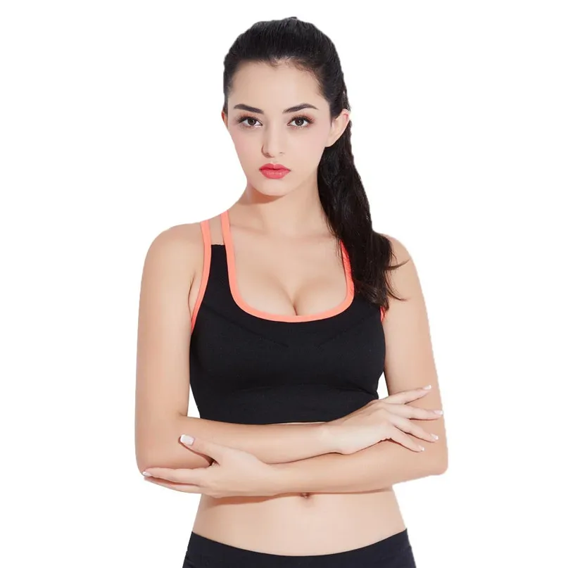 Sports Bra for Women Push Up Fitness Yoga Gym Underwear Sujetador Brasieres Deportivos Soutien Gorge X back workout tops #3j#F (2)