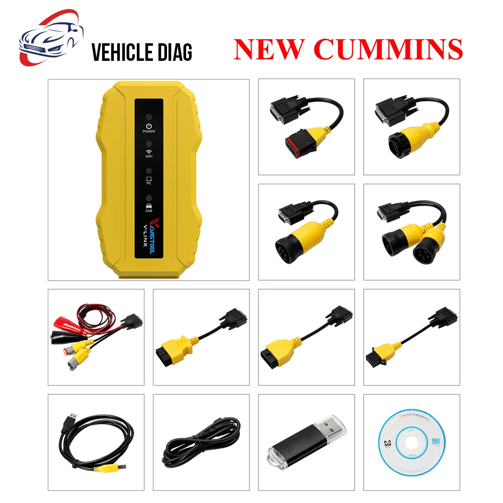 Top Selling Vdiagtool V link Truck Diagnostic tool Adapter Heavy Duty