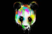 Living Room Wall Art Multicolored Panda Oil Painting Picture Printed On Canvas Best Gift