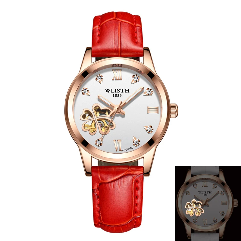 

Automatic Mechanical Watch Student Watches Woman Bracelet Watches Rose Gold Luxury Clock Hollow Ladies Watch Relogio Feminino