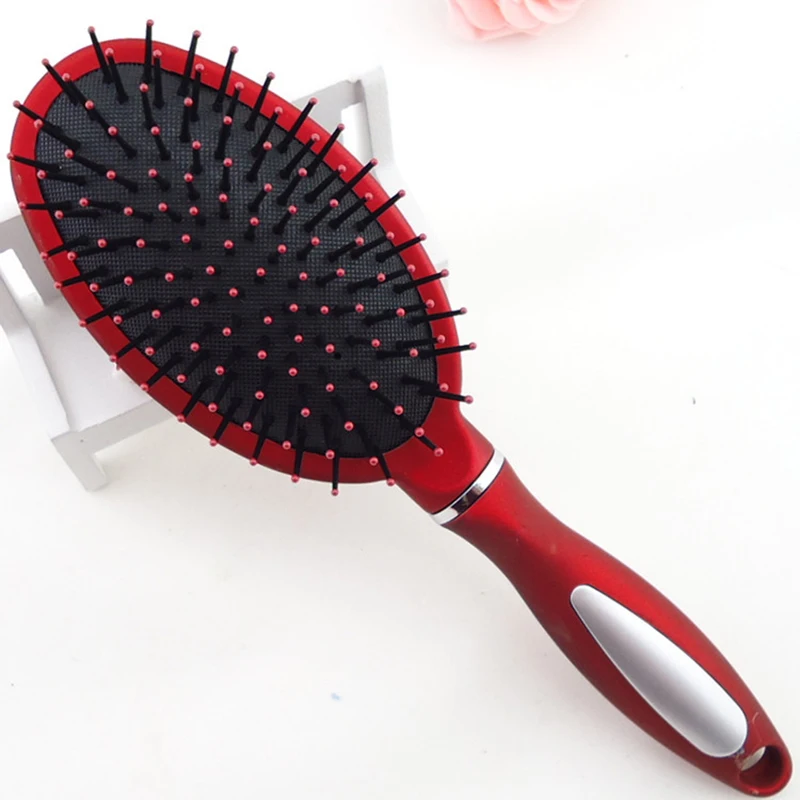 

Hair Care Spa Massage Comb plastic Paddle Pointed Handle Teeth Hair Brush Antistatic Cushion Red Comb 9551-09