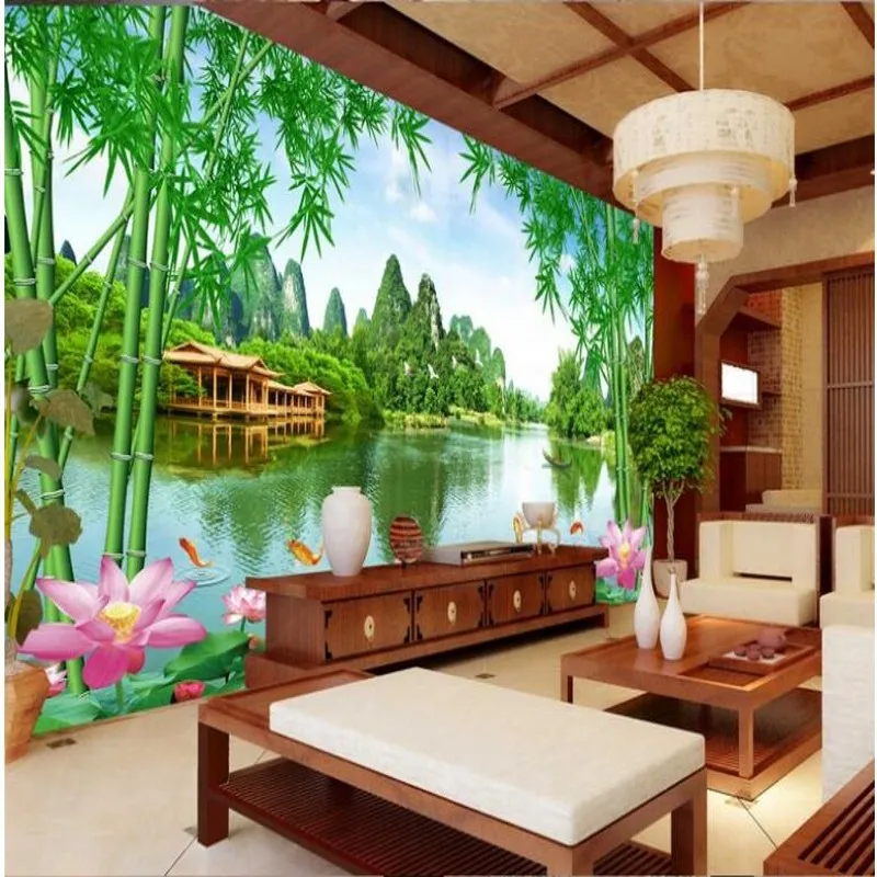 

wellyu Custom large - scale murals beautiful scenery Jiangnan good scenery TV backdrop non - woven wallpaper papel de parede