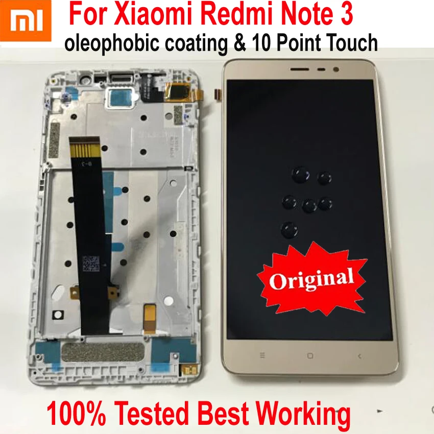 Оригинальные ЖК-дисплей Дисплей Сенсорный экран планшета Ассамблеи Сенсор с рамкой для Xiaomi Redmi Note 3 Note3 про телефон Размеры 150 мм
