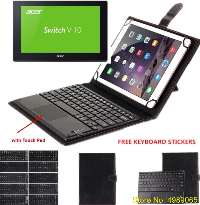 

for Acer Aspire Switch 10 V SW5-014 SW5-017 10.1 inch Tablet Bluetooth Touchpad Keyboard Suitable _Free Keyboard Stickers