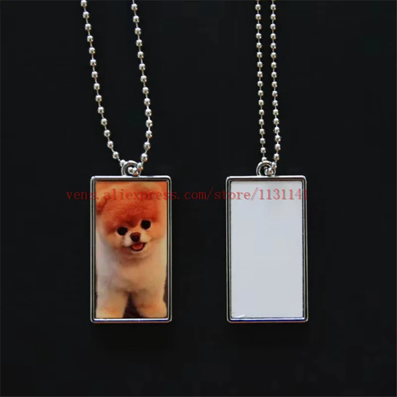 sublimation Dog Tag heart necklaces pendants hot transfer printing diy blank custom consumables 10pcs/lot 001 print two sides 6