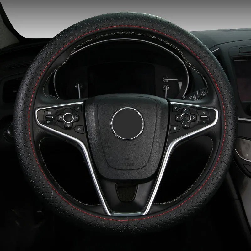 

38CM Genuine Leather Car Steering Wheel Cover Cowhide Anti-slip for nissan juke leaf livina note pathfinder patrol y61 qashqai