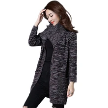 Spring New Knit Cardigan Women Medium Long Korean Fashion Wild Casual Knitwear Large Size Thickening Ladies Sweater Coat Vs440