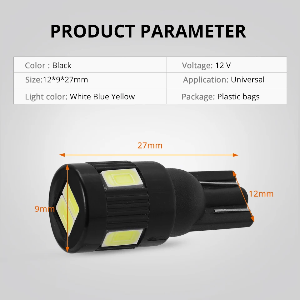 Partol 4 шт. T10 W5W 194 светодиодный светильник SMD 5630 автомобильный s 168 поворотный