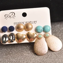 Новые, модные, женское Ювелирное Украшение из мультфильма «Холодное сердце» ; День рождения сердце Комбинируйте 6 пар/компл. Серьги Подарки