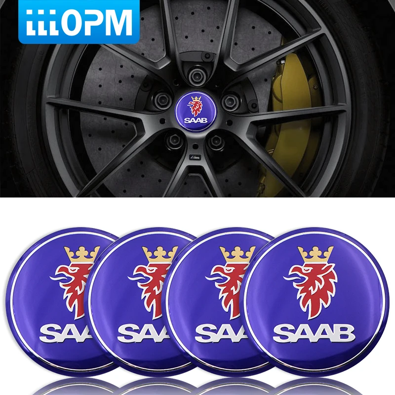 

4Pcs 56mm Car Tire Wheel Center Hub Cap emblem Stickers For Saab 9-3 9-5 900 9000 Saab 93 95 Car Styling Accessories