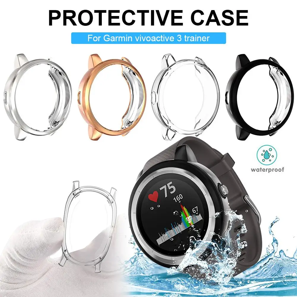 

Protector Cover All-Around Protector Cover Bumper Waterproof Dustproof Scratch-Proof For Garmin Vivoactive 3 Trainer/music