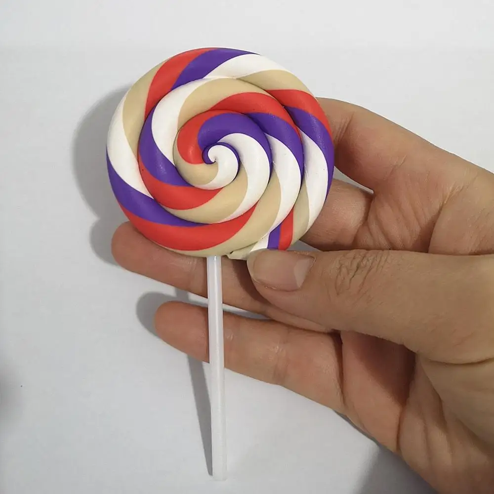 1/8PCS Slime Charms Colorful Big Lollipop Soft Clay Plasticine Slime Accessories Making Supplies For Kids Toys 4