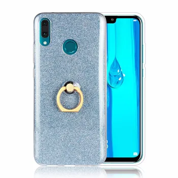 

20pcs/lot Glitter Ring Bracket TPU++Glitter Paper fashion skin cover case for Huawei Y9 Y7 Y7 Pro 2019 Note 10 housing cover