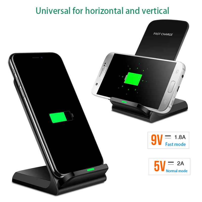 Quick Wireless Charger for iPhone X Xs Max Qi Wireless Charger Fast Wireless Charging Stand for Samsung Note 9 Receiver Adapter Quick Wireless Charger for iPhone X Xs Max Qi Wireless Charger Fast Wireless Charging Stand for Samsung Note 9 Receiver Adapter