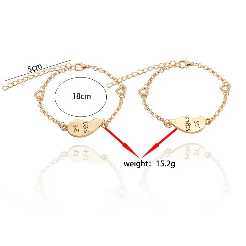 Charm 2 Pcs/Set Best Friends Bracelets For Women Girls Puzzle Heart Bangles Gold Silver Friendship Forever Bff Jewelry Gift 2019 - Image 5