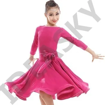 kid latin dance dresses for dancing ballroom american kids latino salsa costumes cha cha child tassels competition long sleeve
