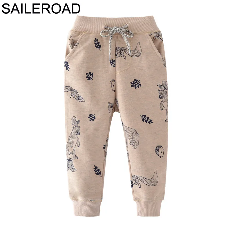 SAILEROAD Динозавр с принтом для мальчиков Длинные брюки для детей Спортивные спортивные штаны Весенние детские спортивные брюки Зимние детские брюки Одежда - Цвет: 7058 same picture