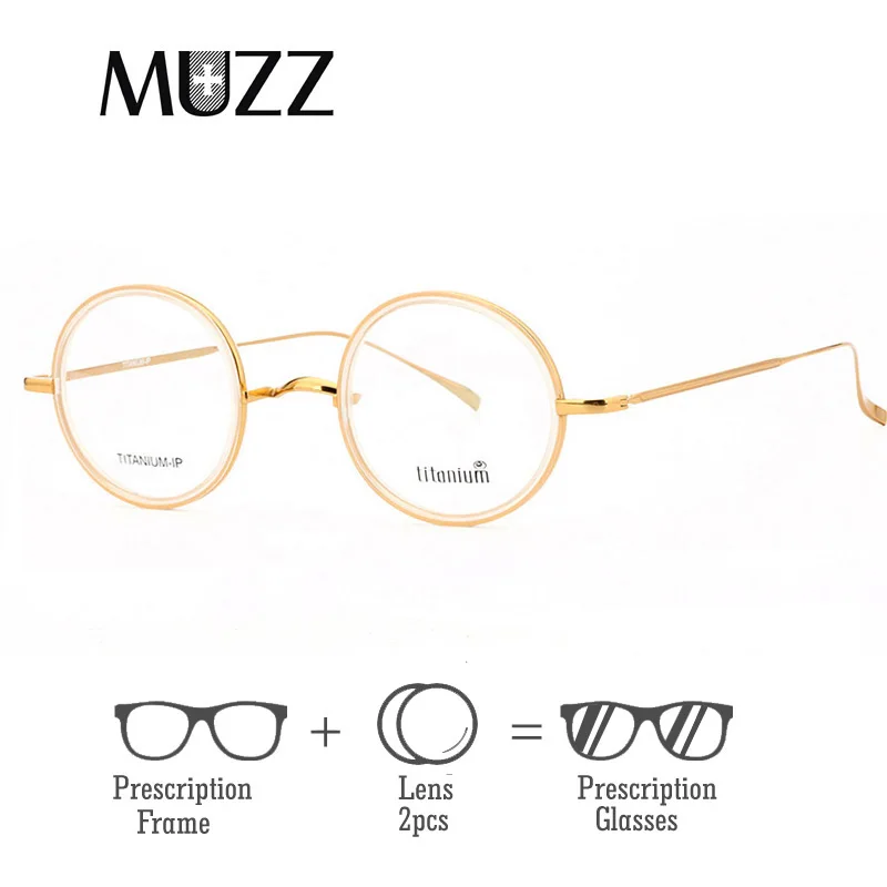 

Pure Titanium Glasses Frame Women Ultralight round Hyperopia Lens Men Eyeglasses Prescription Myopia Optical Frames