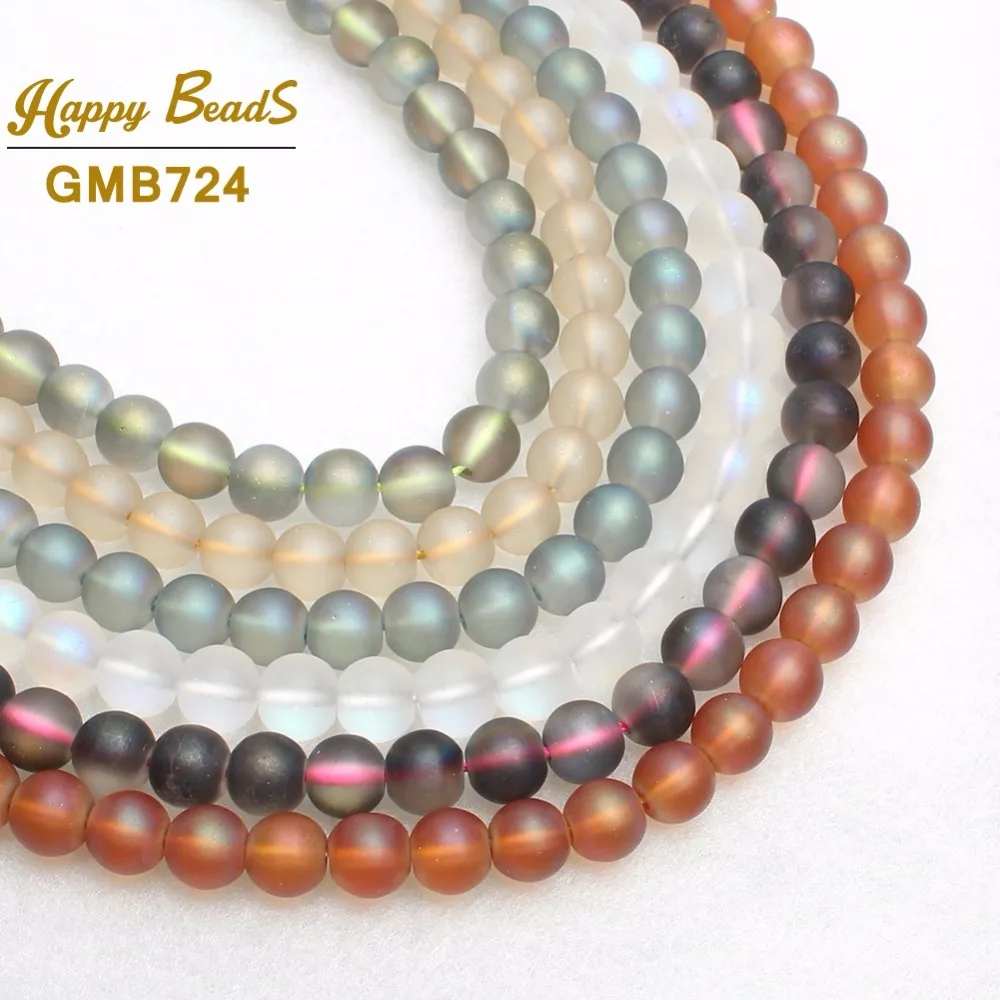 

8MM Multicolor Dull Polish Matte Glass Beads Frosted Round Beads For Jewelry Making Kralen Diy Bracelet Necklace Jewellery 15''