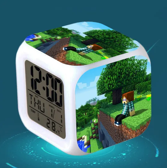 13 Новинка, сенсорный светильник, будильник Minecraft, светодиодный, мультяшная игра, фигурки, Звездные войны, Человек-паук, Бэтмен, Тор, игрушки, Coll - Цвет: 13