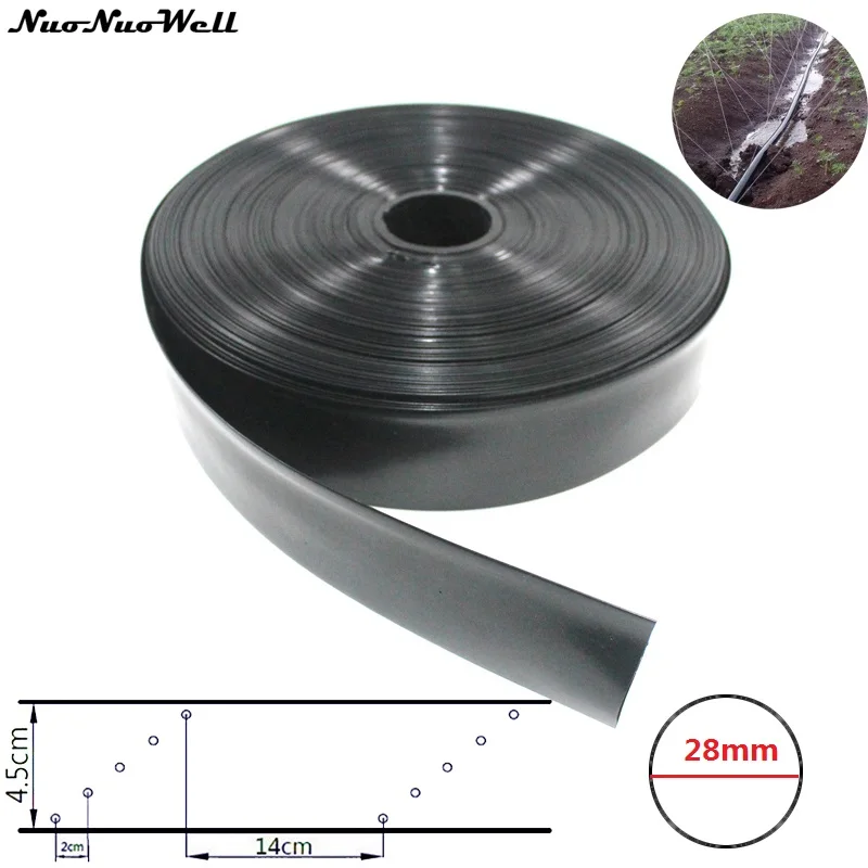 

NuoNuoWell 1" 5 Holes Agricultural Dropper Vegetable Fruit Flowers Watering Soft Pipe Micro Spray Belt Water-Saving Drip Tape