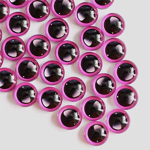 10mm Dragon Eyes Round Glass Cabochon Flatback Photo Dome Accessory Jewelry Finding Pendant Base In Pairs 50pcs/lot K05386 - Цвет: Color 5