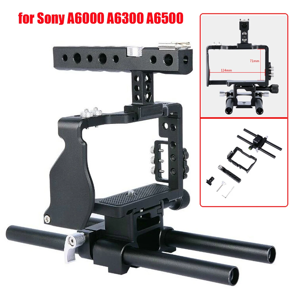 Ручка-клетка Yelangu для камеры Sony A6000 A6300 A6500 с ручкой из алюминиевого сплава винт 1/4