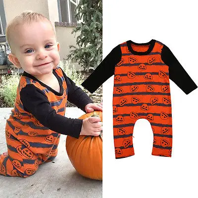 Newborn Infant Baby Boy Halloween Costume Pumpkin Romper Outfits 0 24M ...