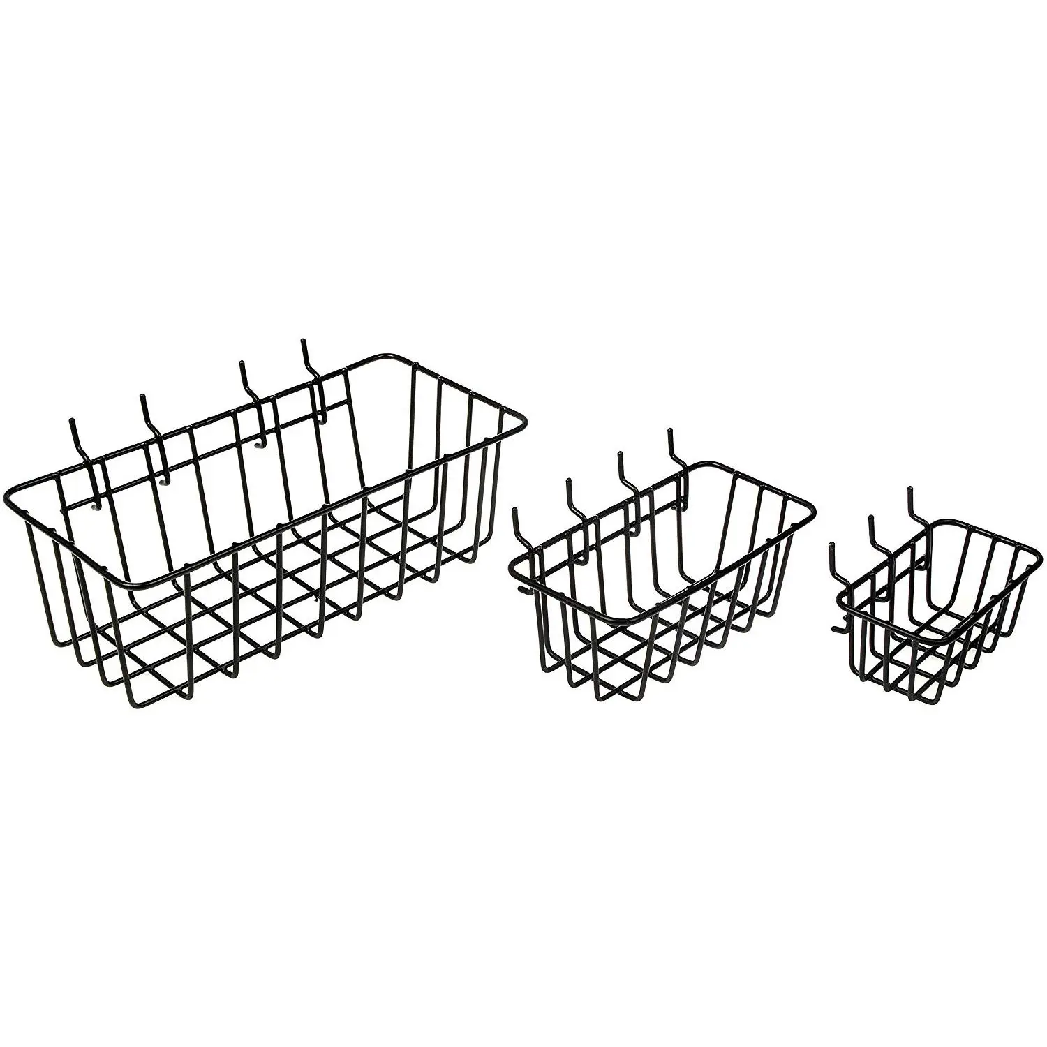 

YHYS Wrought iron tool storage basket family storage metal basket,Pegboard Basket Set of 3