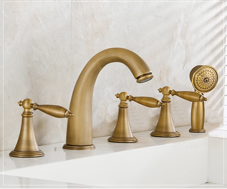 Five piece Bathtub Faucet Full Five hole Separation Split Bath Tub Hot