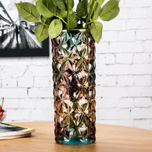 Европейская большая Хрустальная стеклянная ваза для гостиной, маленькая свежая декоративная Цветочная композиция, гидропонная сушеная Цветочная напольная ваза Q294