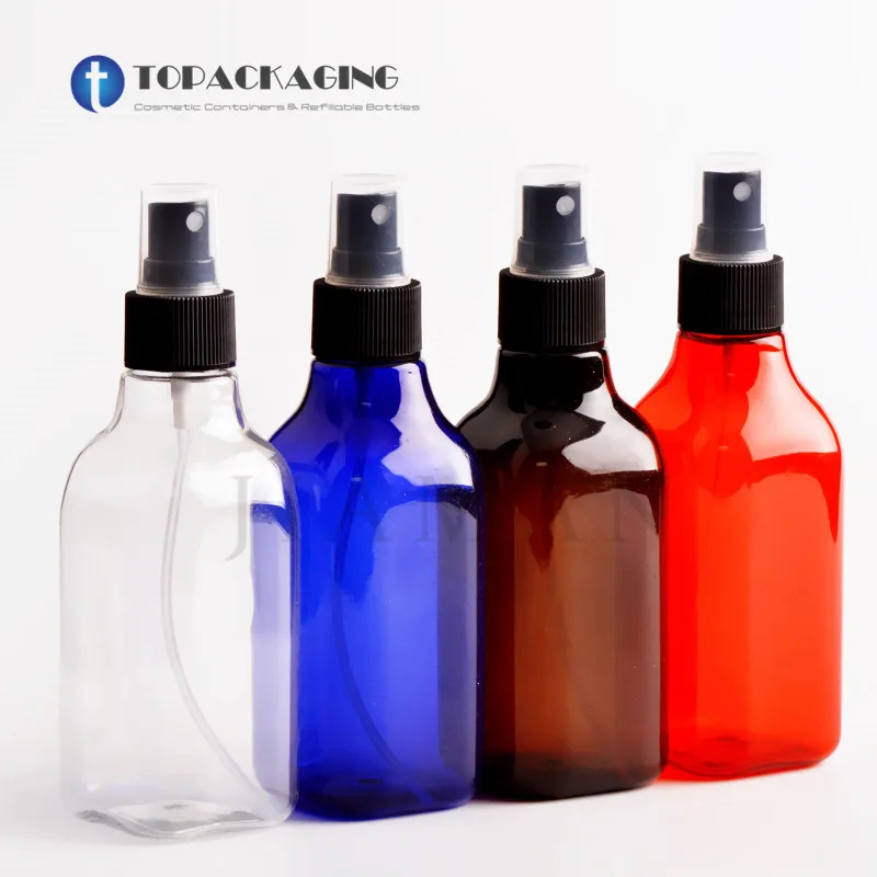30PCS*200ML Spray Pump Bottle Empty Square Plastic Cosmetic Container Red Perfume Refillable Parfum Pack Blue Fine Mist Atomizer | Красота и